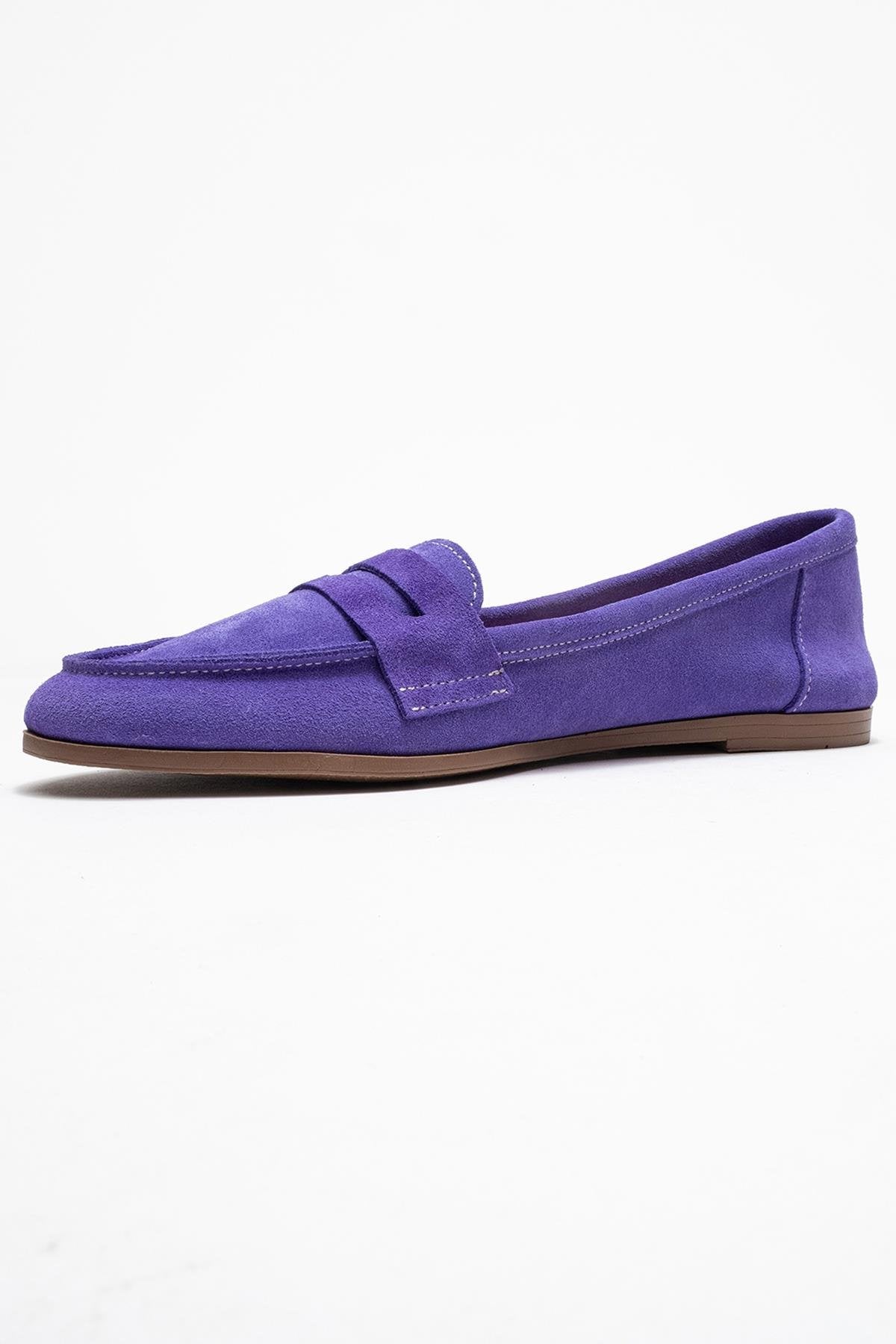 F02 - Lilac Suede Genuine Leather Loafer (Women)