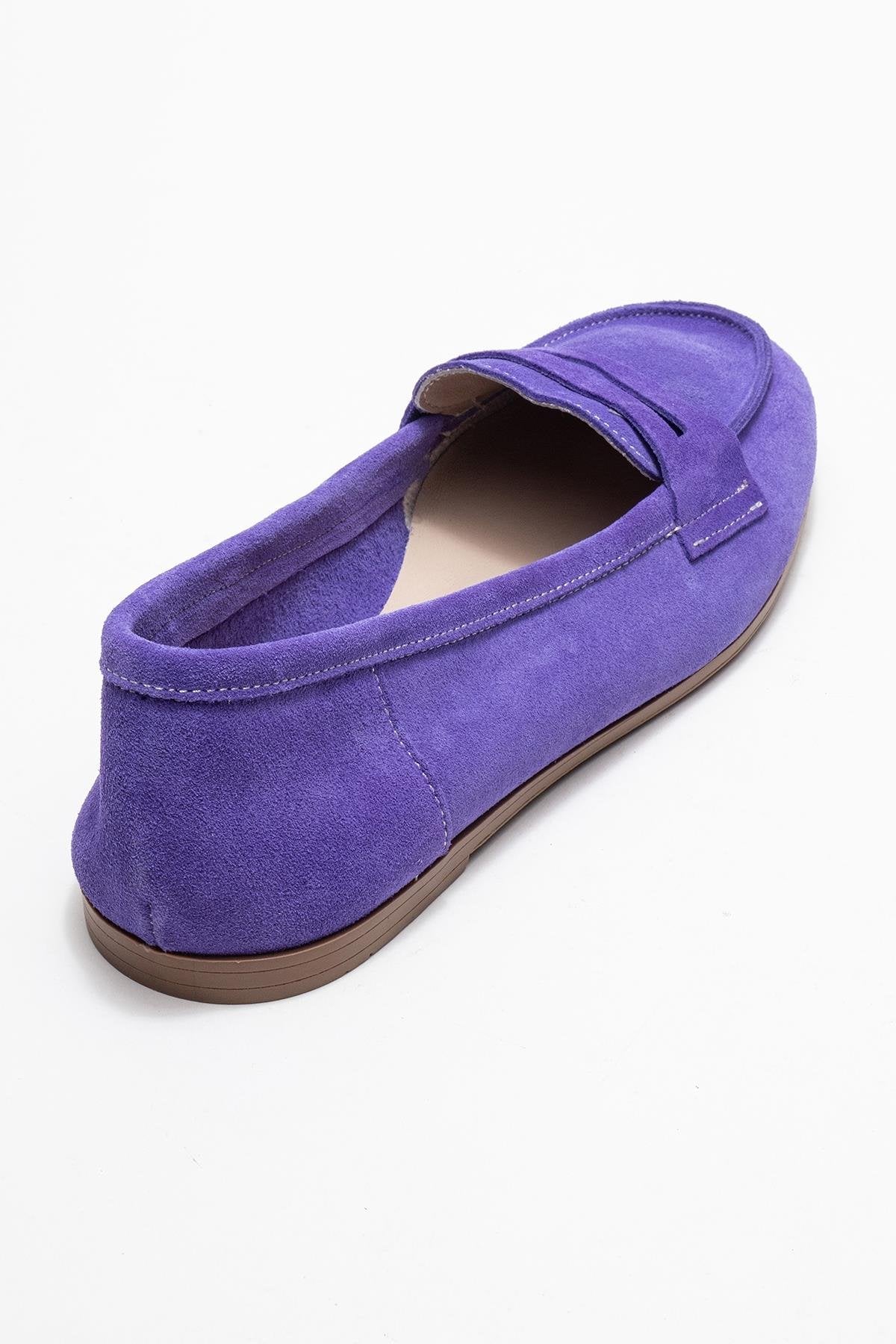 F02 - Lilac Suede Genuine Leather Loafer (Women)