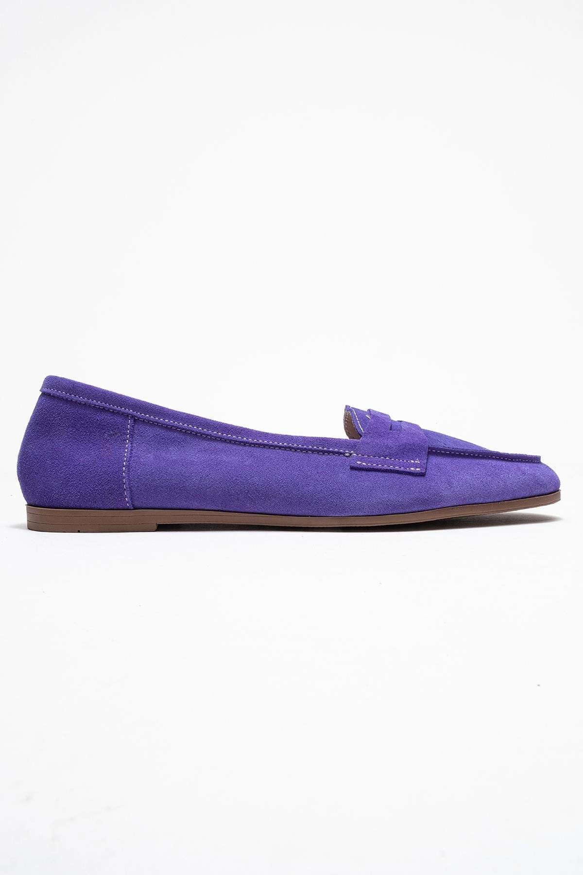 F02 - Lilac Suede Genuine Leather Loafer (Women)