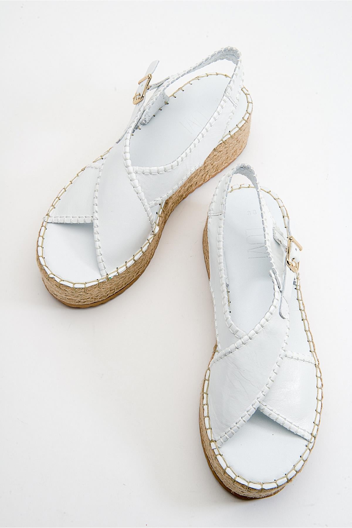 Bellezza - White Leather Platform Sandal (Women)
