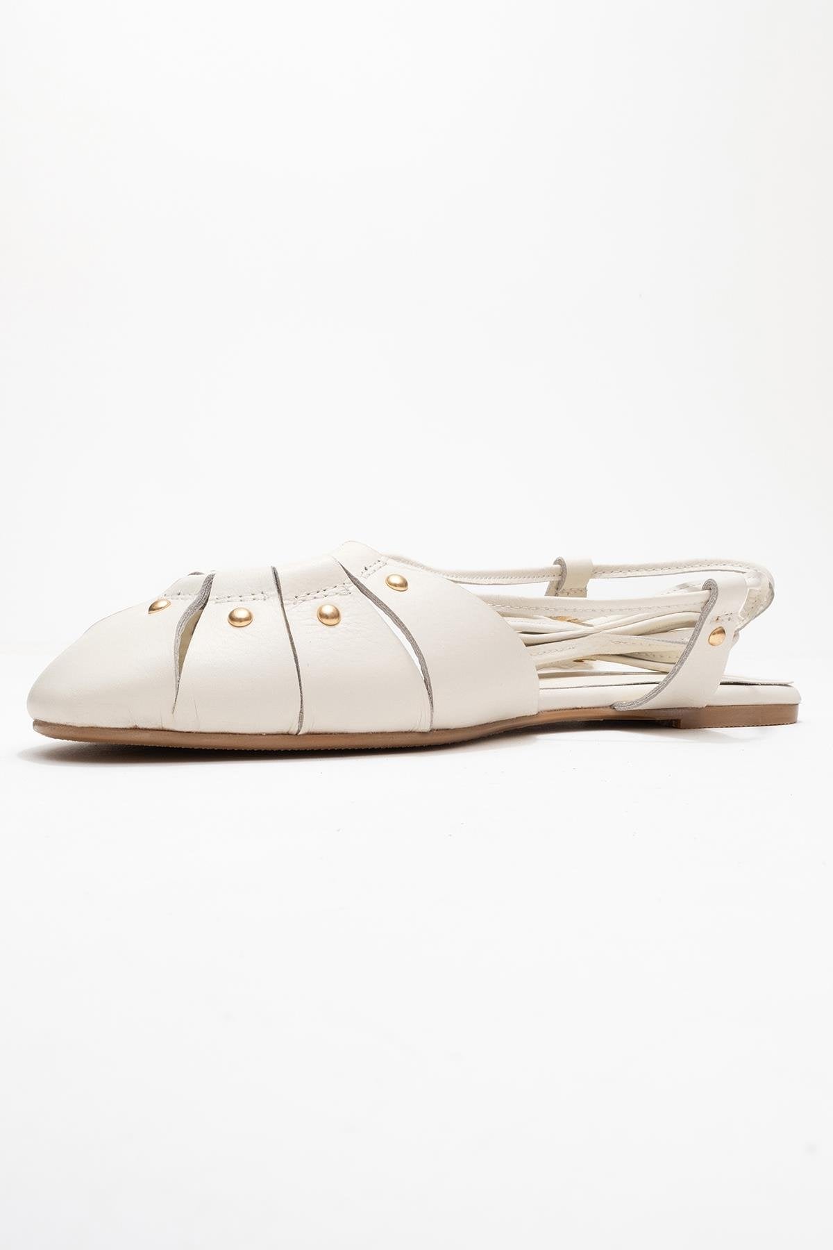 Daria - Off-White Genuine Leather Ankle Lace-Up Sandal (Women)