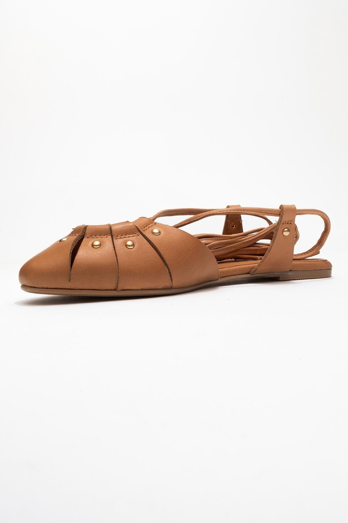 Daria - Cognac Genuine Leather Ankle Lace-Up Sandal (Women)