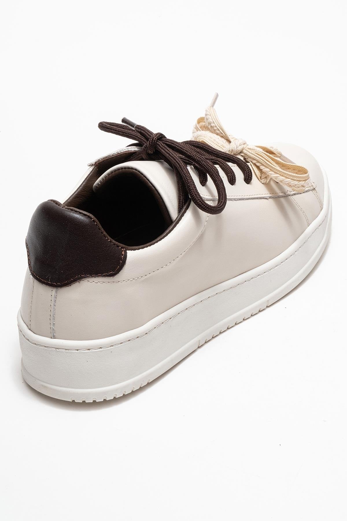 Warron - Ecru Brown Genuine Leather Sneaker (Women)