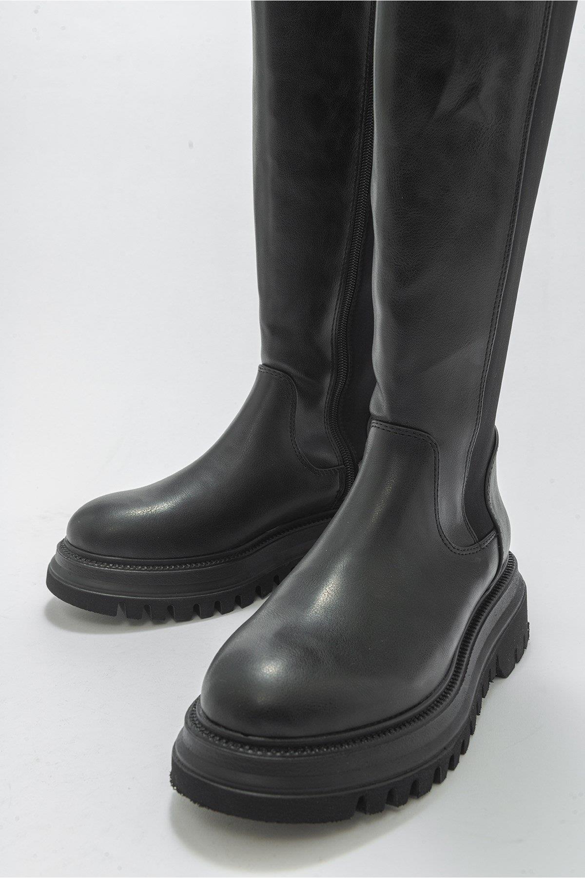 Paul - Black Stretch Detail Boot (Women)