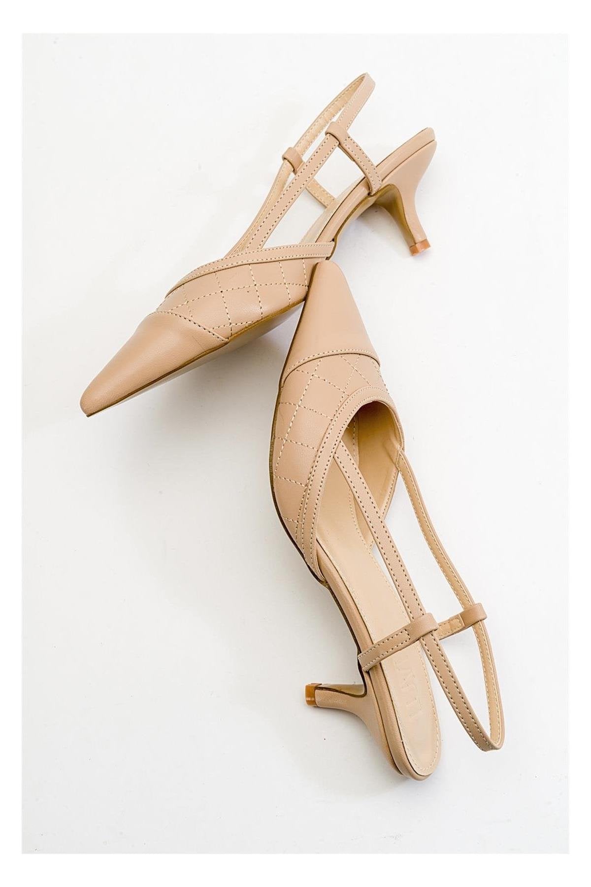 Goodge - Nude Pointed Toe Backless Heeled Pump (Women)