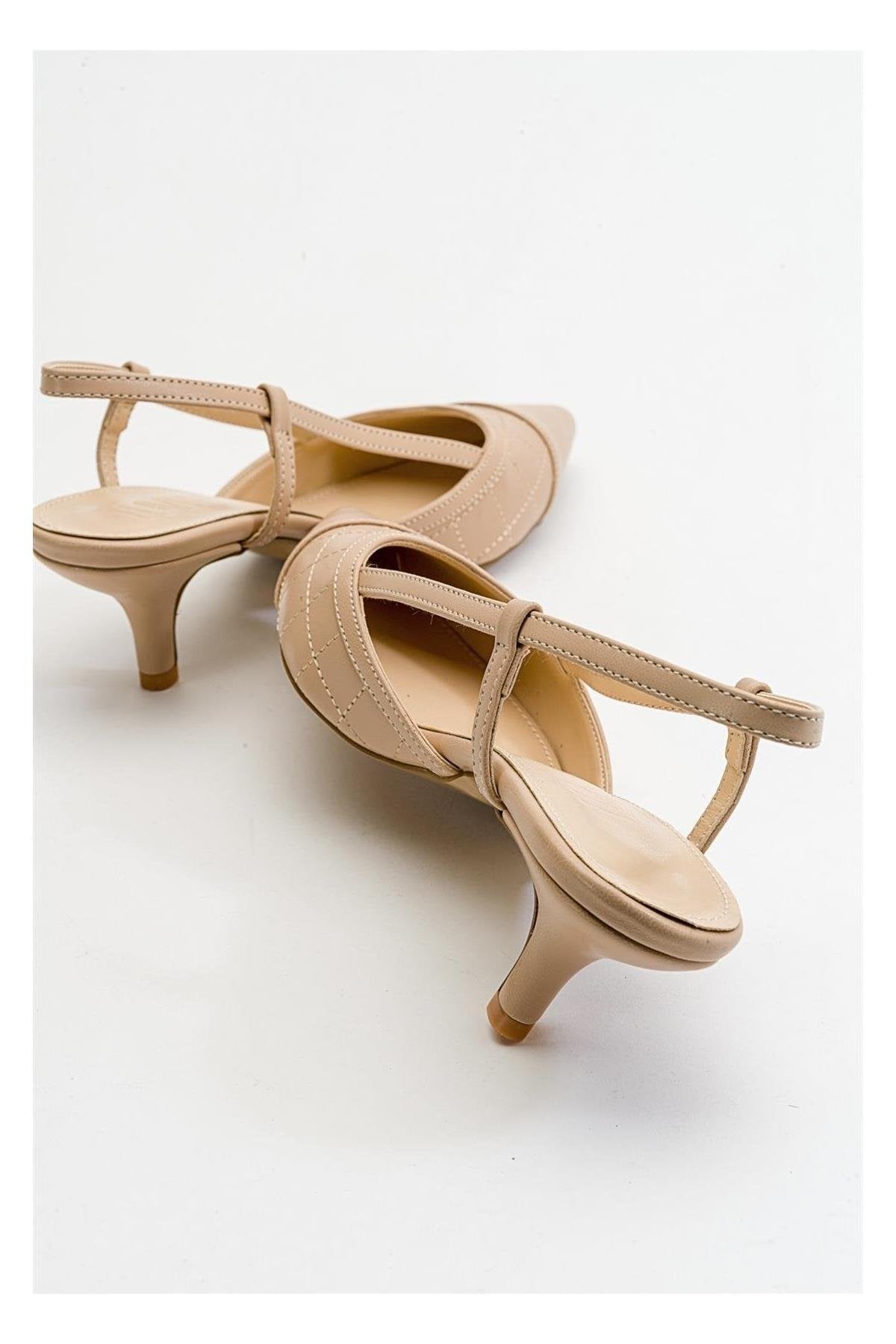Goodge - Nude Pointed Toe Backless Heeled Pump (Women)