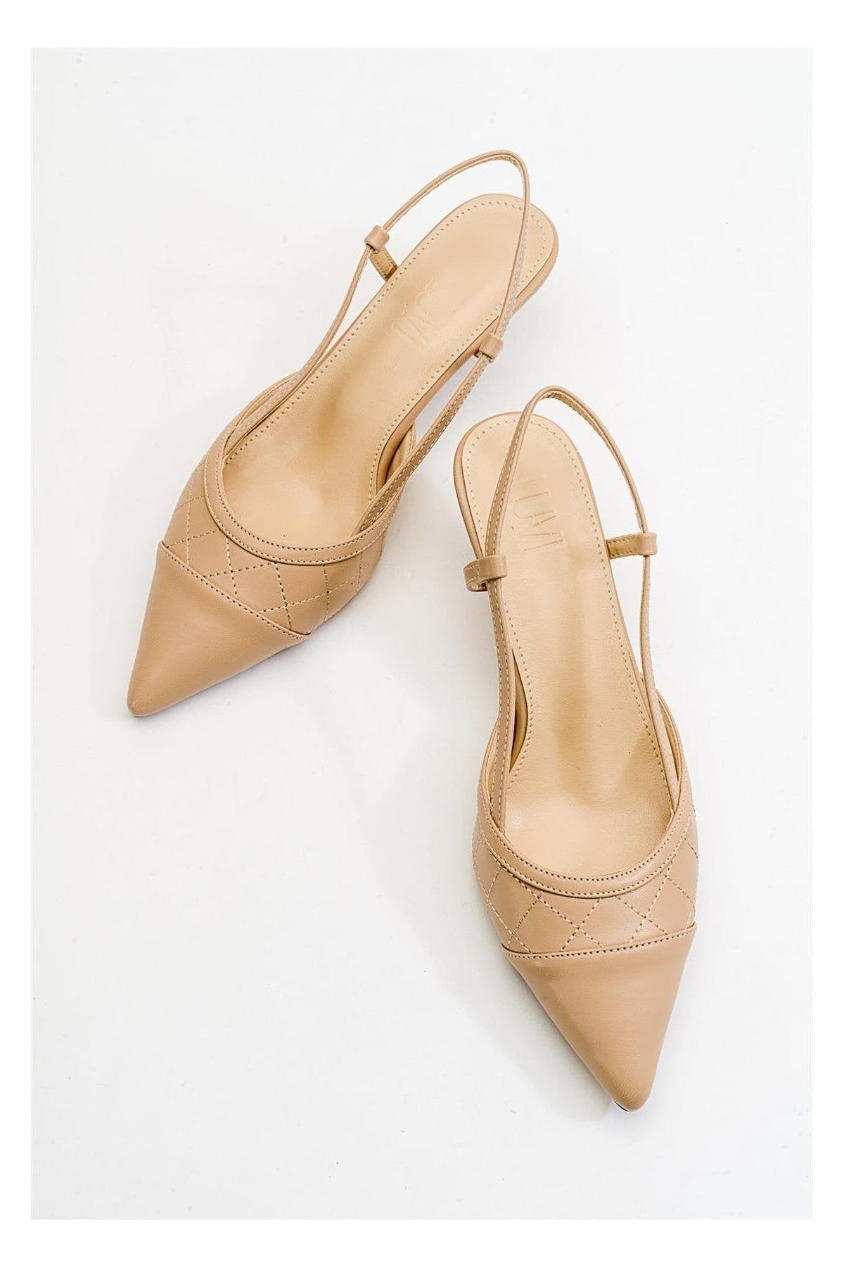 Goodge - Nude Pointed Toe Backless Heeled Pump (Women)