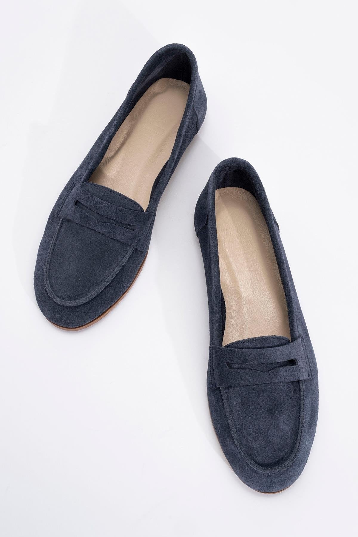 Tory - Denim Suede Genuine Leather Loafer Shoe (Women)