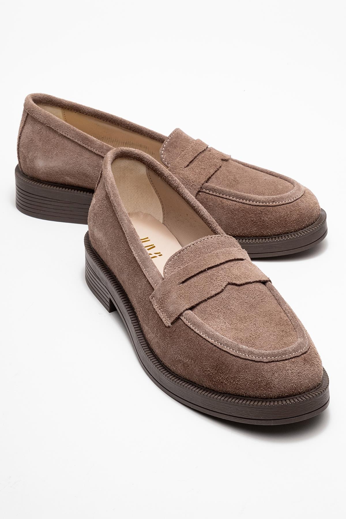 Bree - Taupe Suede Genuine Leather Loafer (Women)