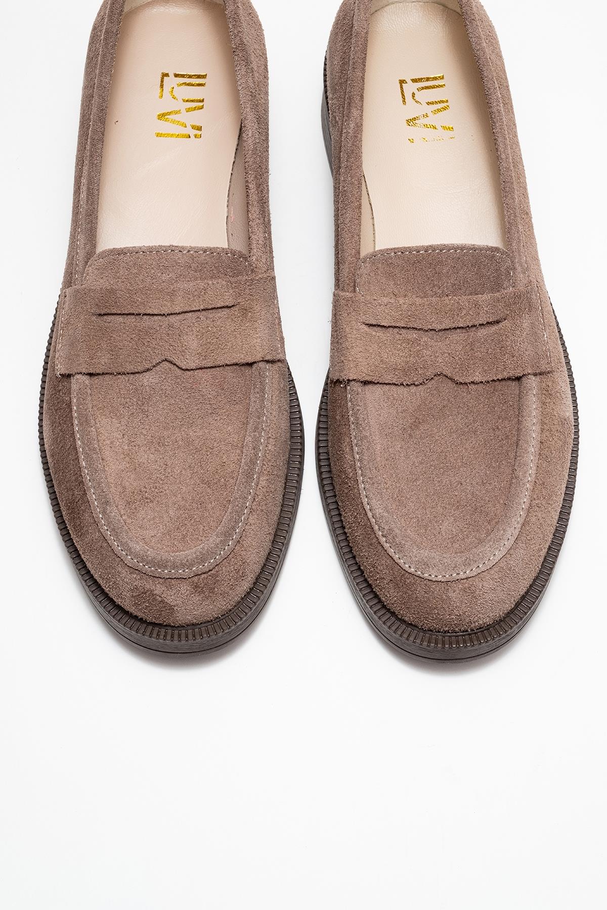 Bree - Taupe Suede Genuine Leather Loafer (Women)