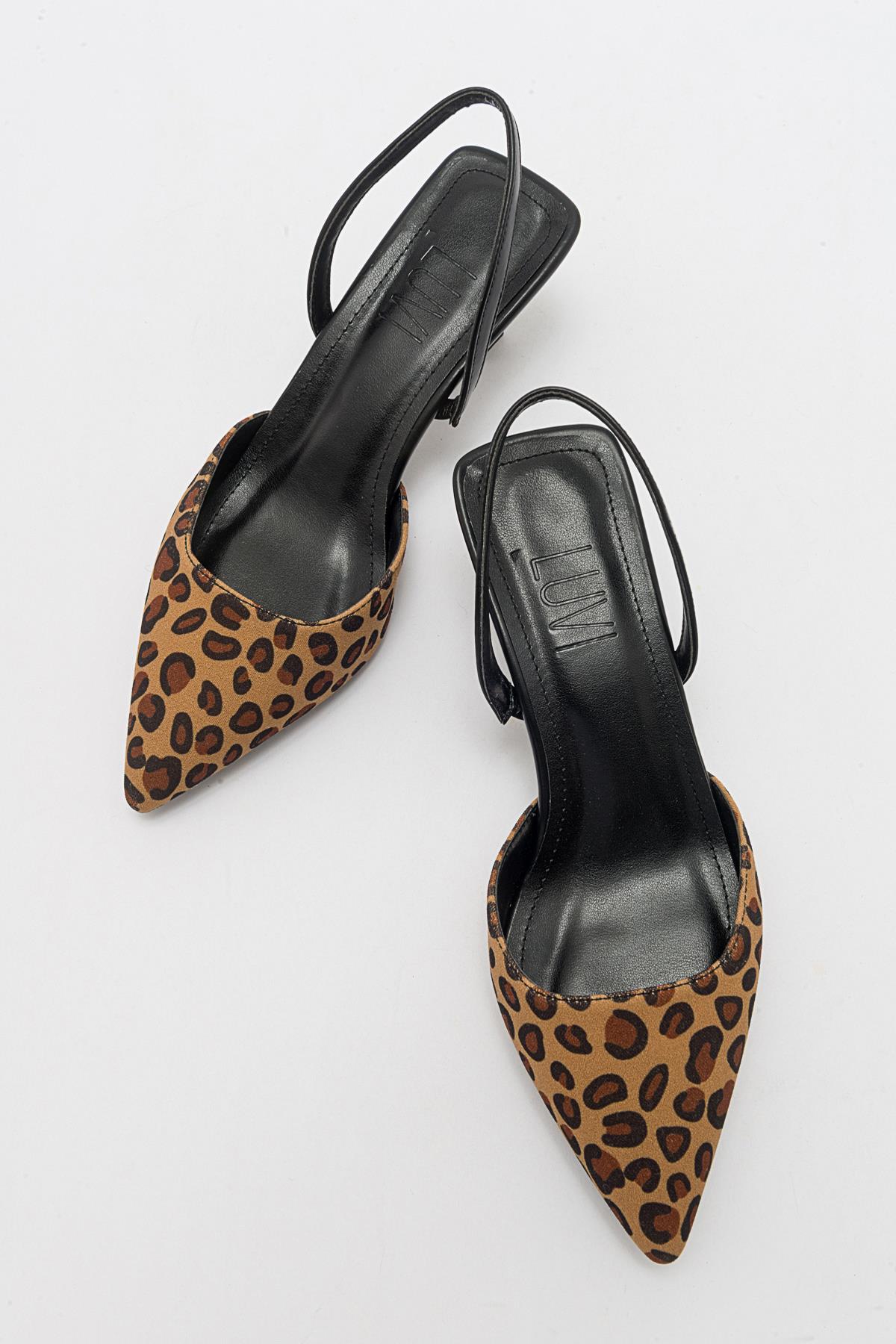 Over - Black/Yellow Patterned Pointed Toe Low Heel Shoe (Women)
