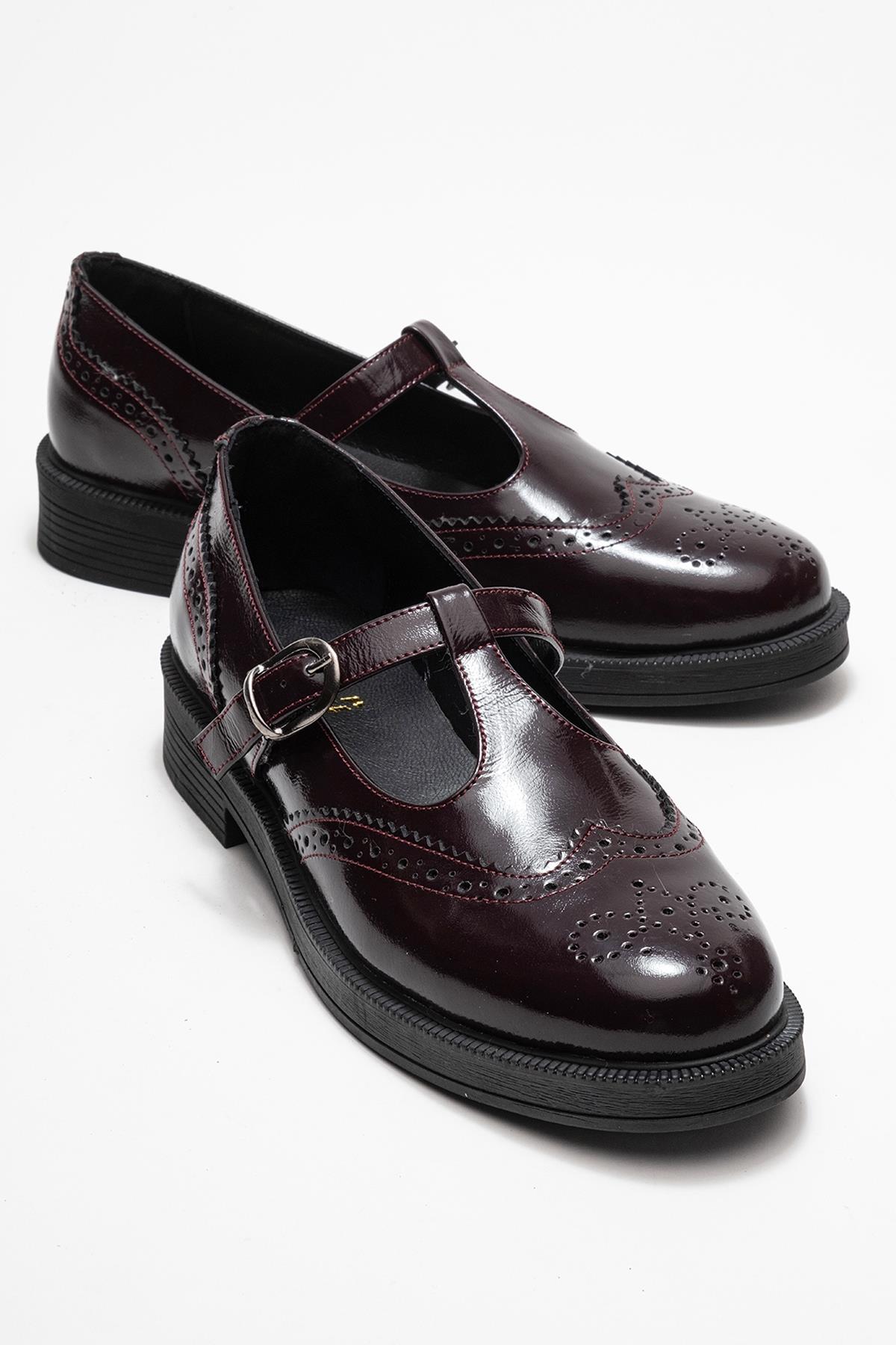 Janney - Burgundy Patent Genuine Leather Loafer (Women)