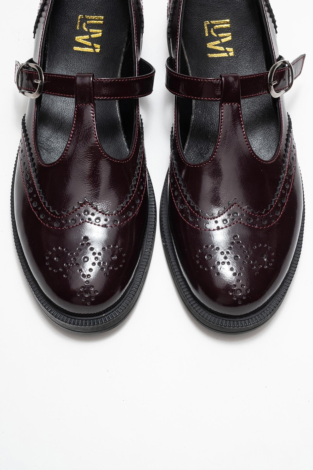 Janney - Burgundy Patent Genuine Leather Loafer (Women)