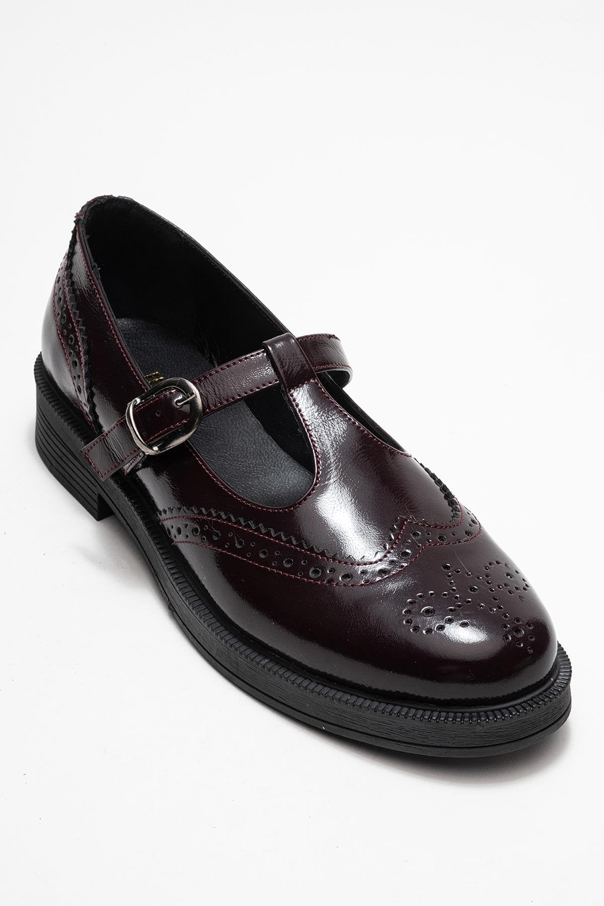 Janney - Burgundy Patent Genuine Leather Loafer (Women)