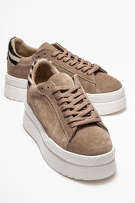 Anabel - Taupe Suede Genuine Leather Casual Sneaker (Women)