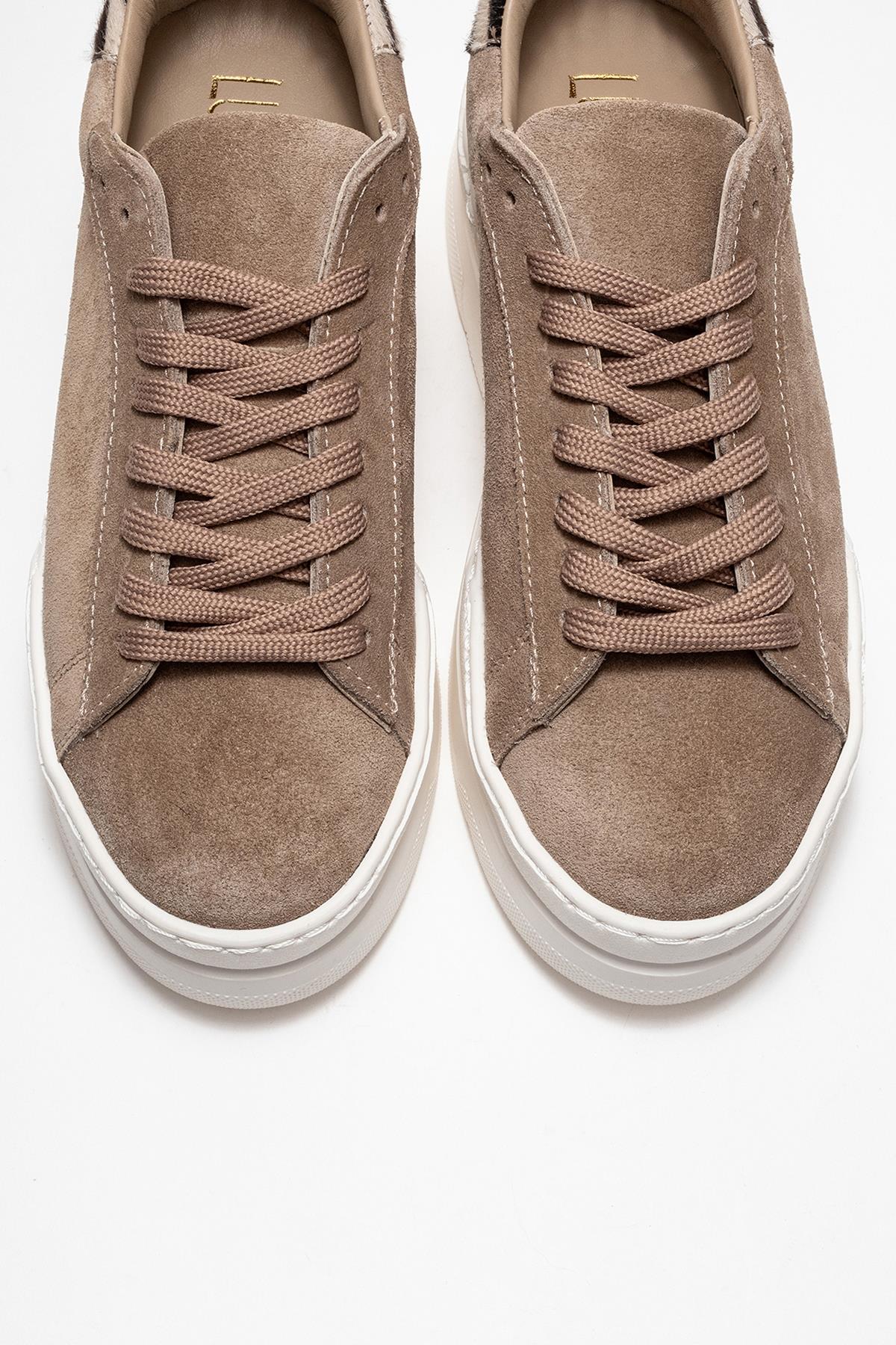 Anabel - Taupe Suede Genuine Leather Casual Sneaker (Women)