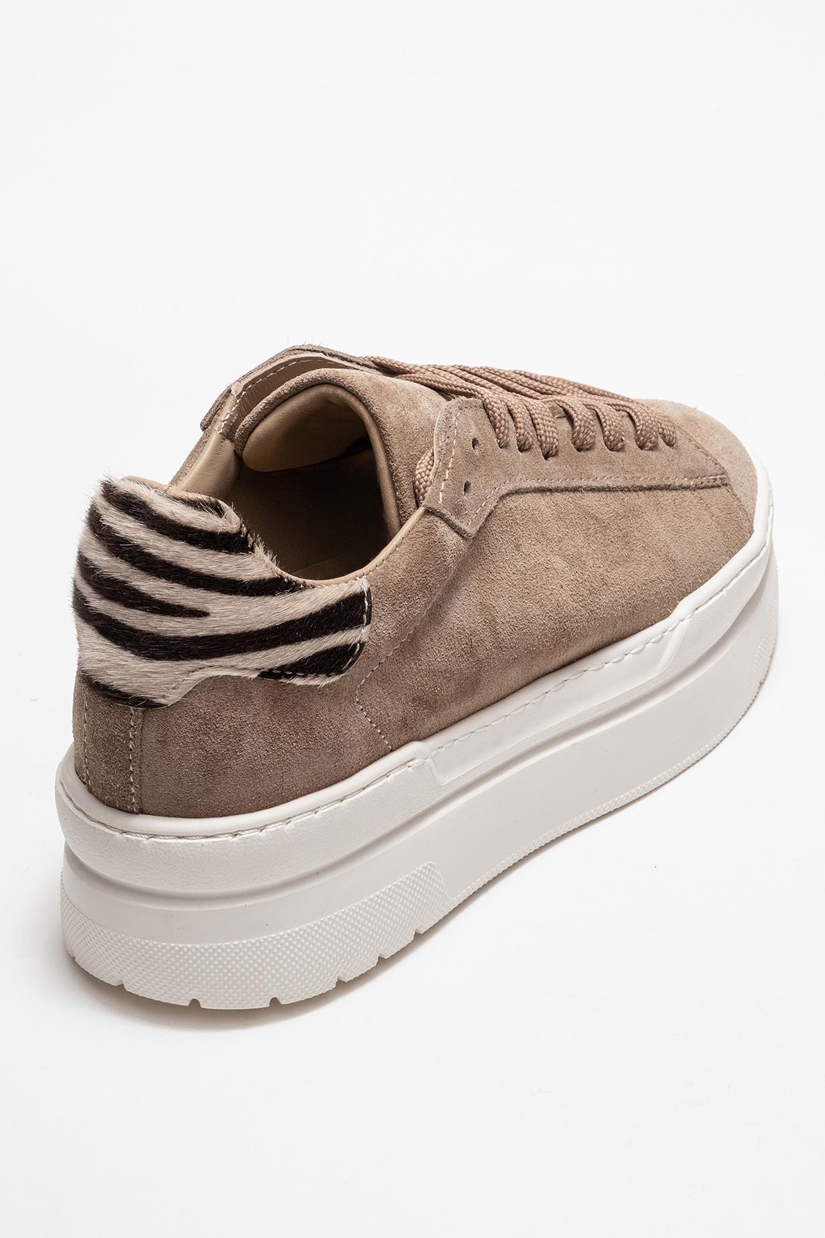 Anabel - Taupe Suede Genuine Leather Casual Sneaker (Women)