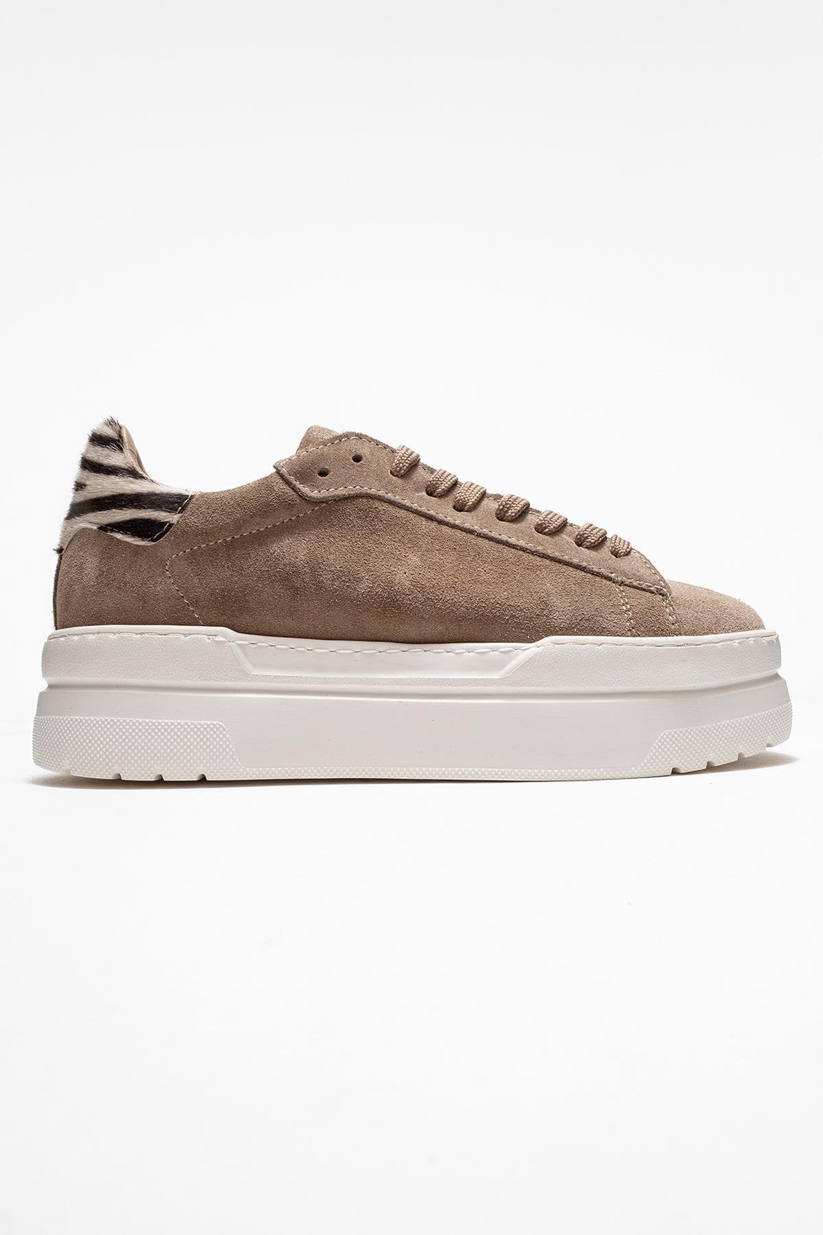 Anabel - Taupe Suede Genuine Leather Casual Sneaker (Women)