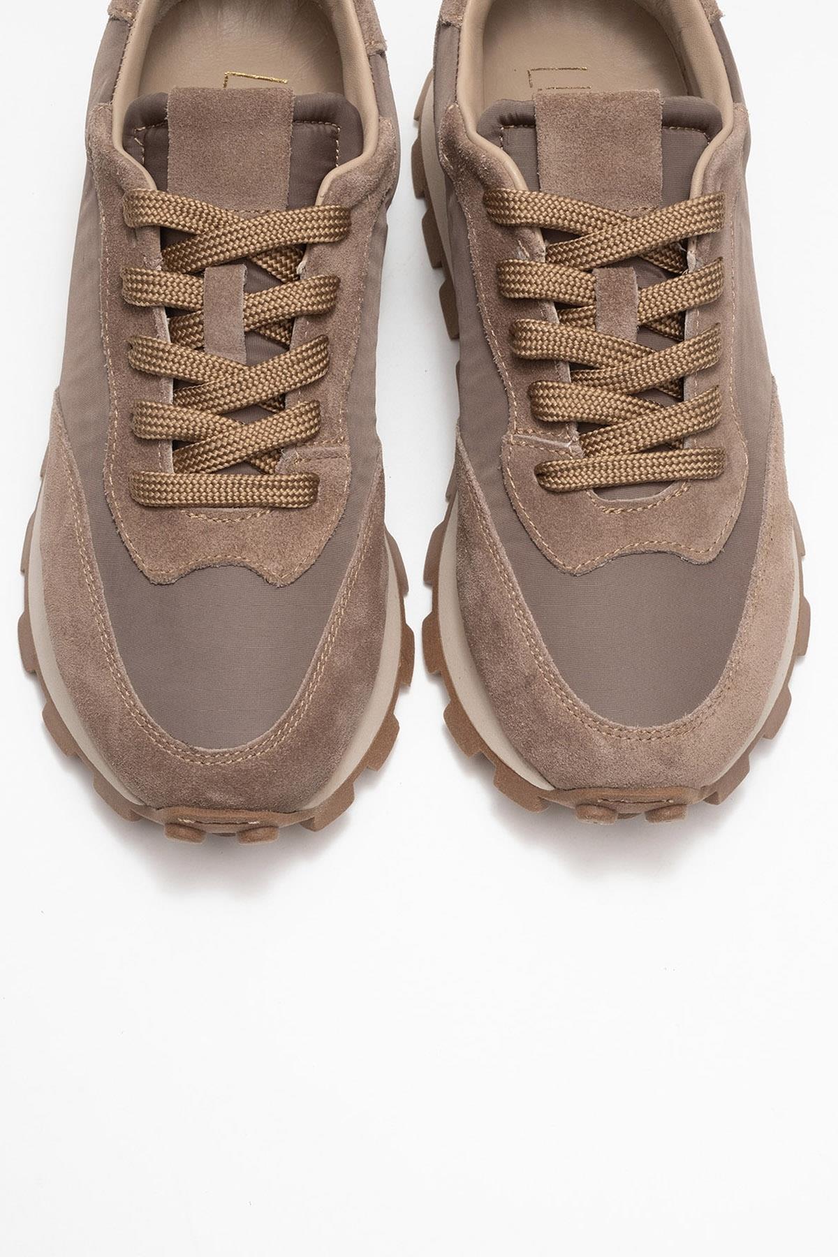 Amanda - Taupe Genuine Leather Sneaker (Women)