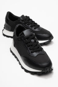 Amanda - Black Genuine Leather Sneaker (Women)