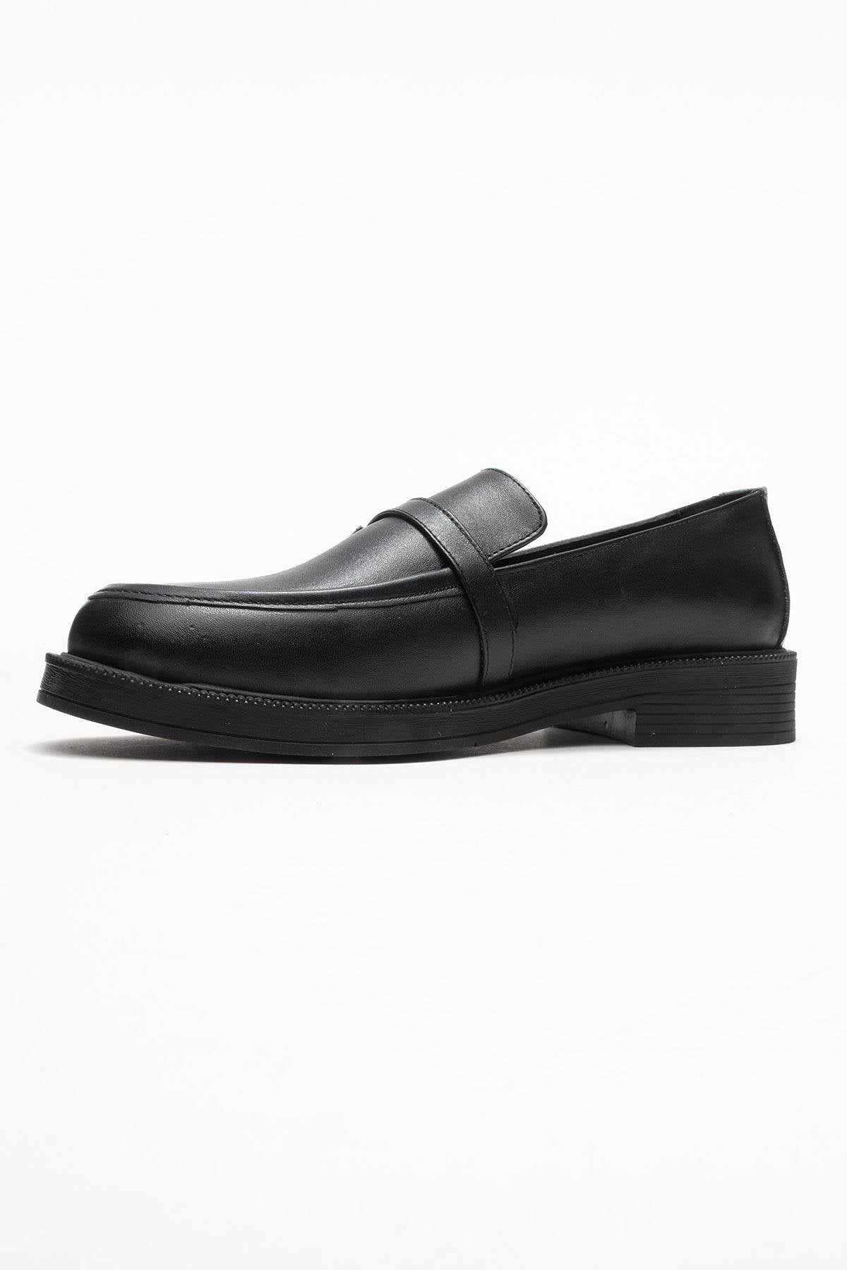 Galea - Black Genuine Leather Buckle Loafer (Women)