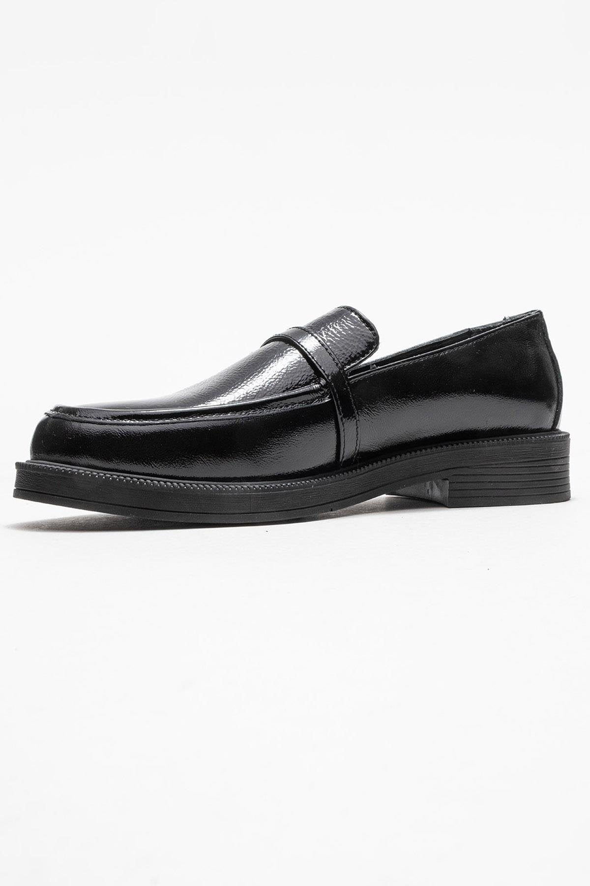 Galea - Black Patent Buckled Genuine Leather Loafer (Women)