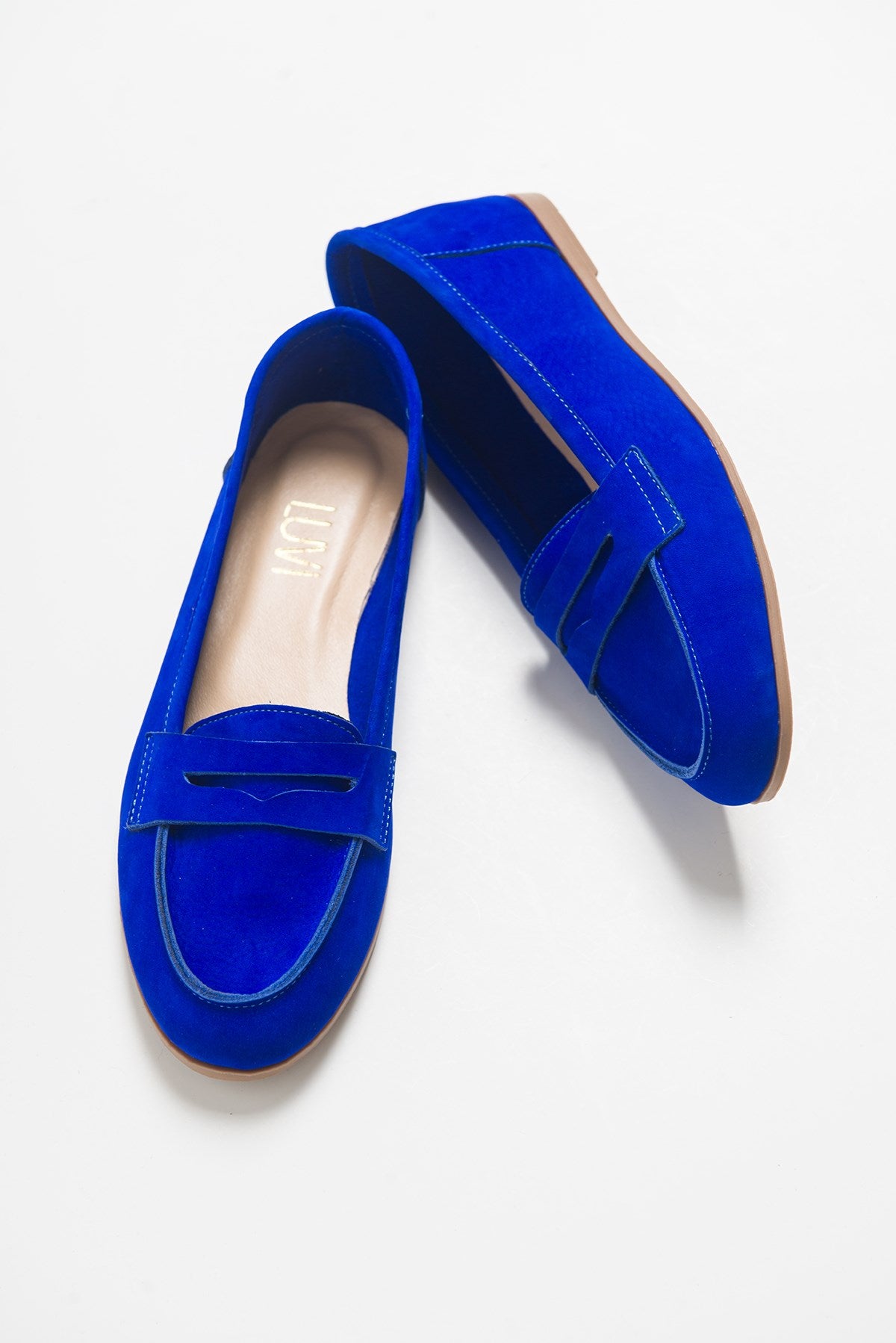 Dorothy - Dark Blue Suede Leather Loafers