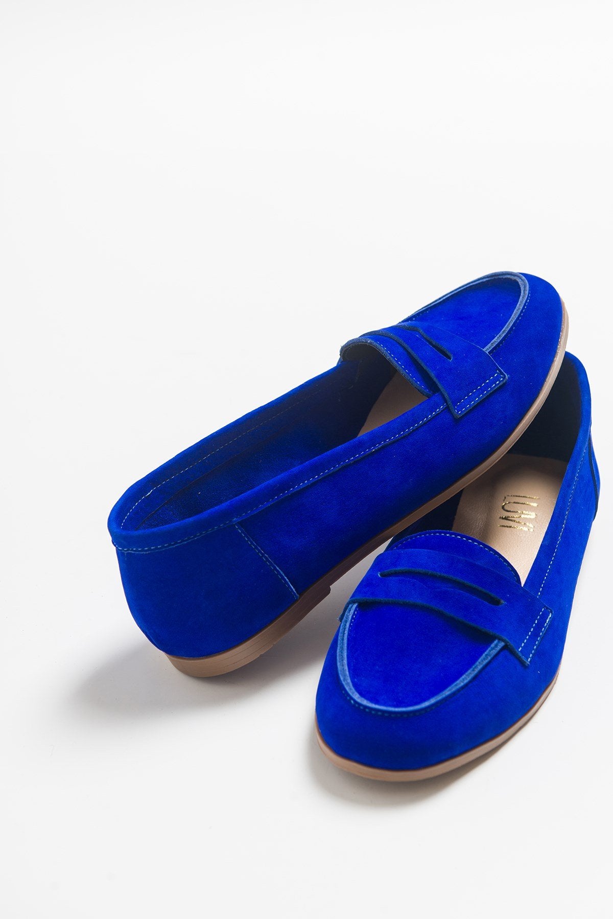 Dorothy - Dark Blue Suede Leather Loafers