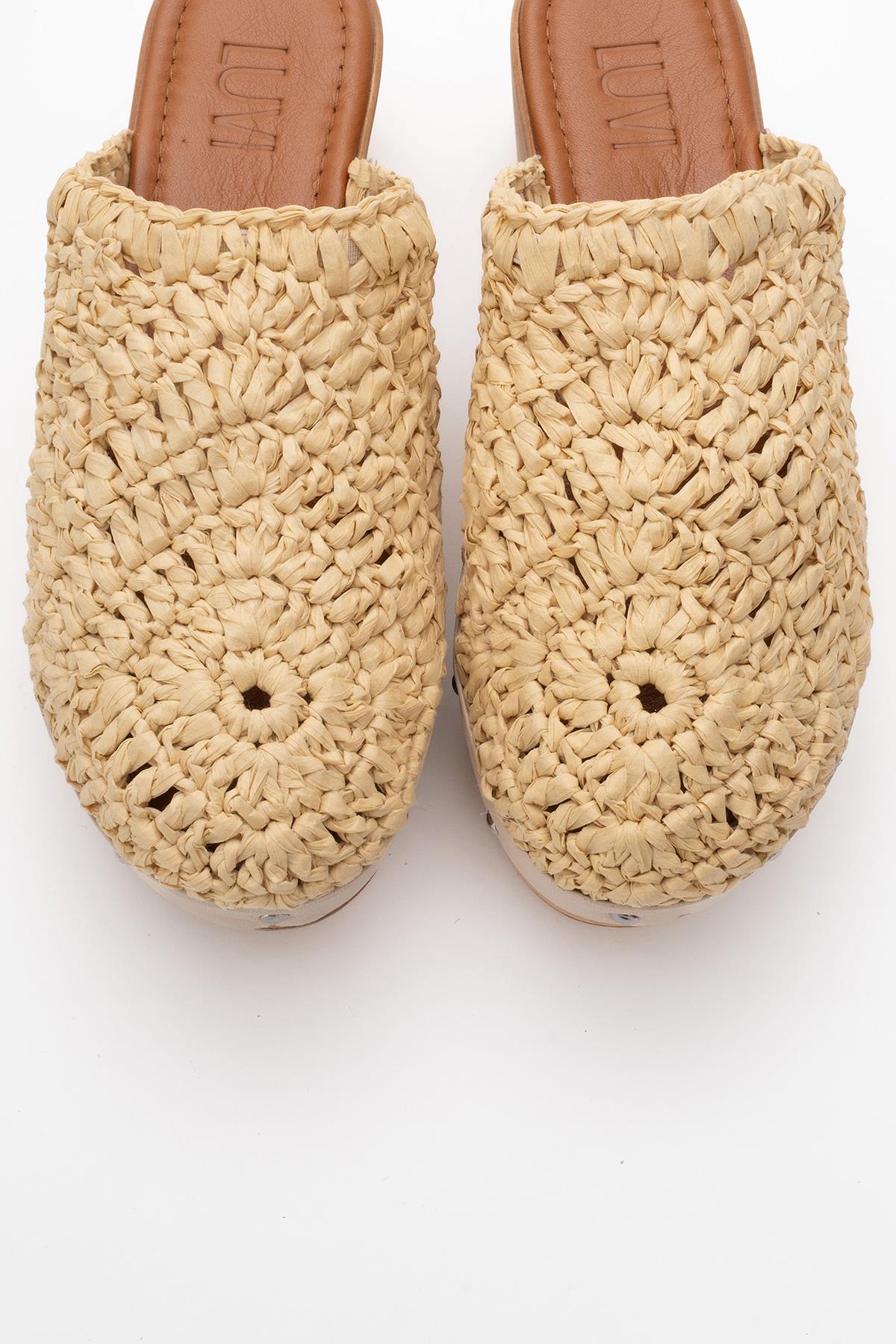 Cooper - Beige Braided Wedge Sandal (Women)