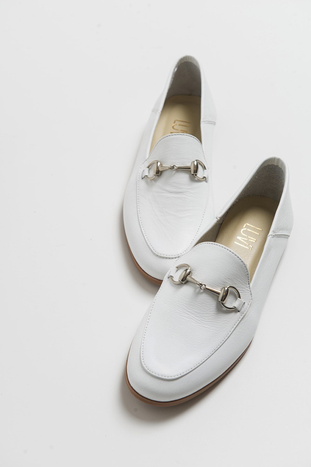F03 - White Genuine Leather Loafer Shoe (Women)