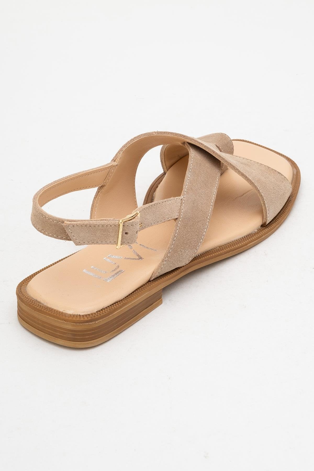 Louna - Beige Suede Leather Thong Sandals (Women)