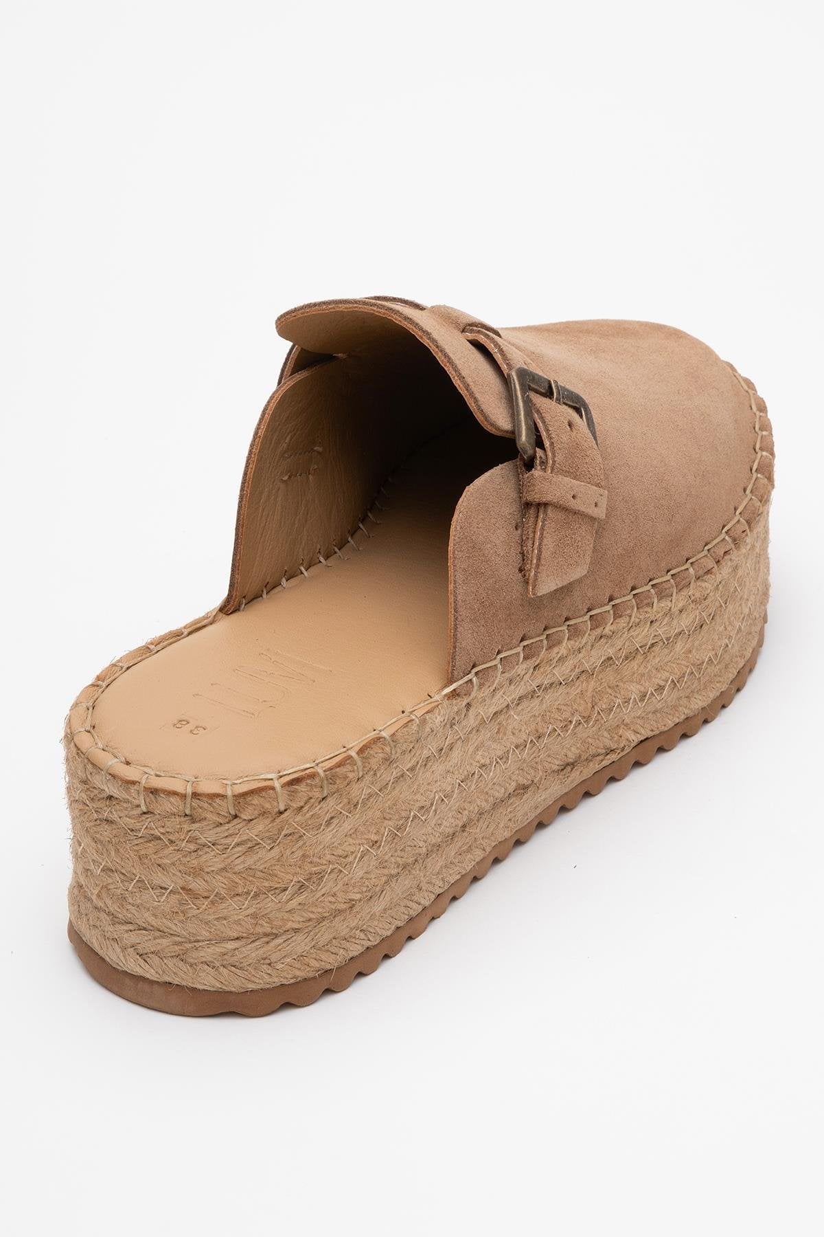Novas - Cognac Brown Suede Leather Platform Espadrille Mule (Women)