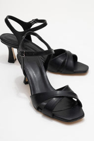 Melin - Black Cross-Strap High Heel Pump (Women)