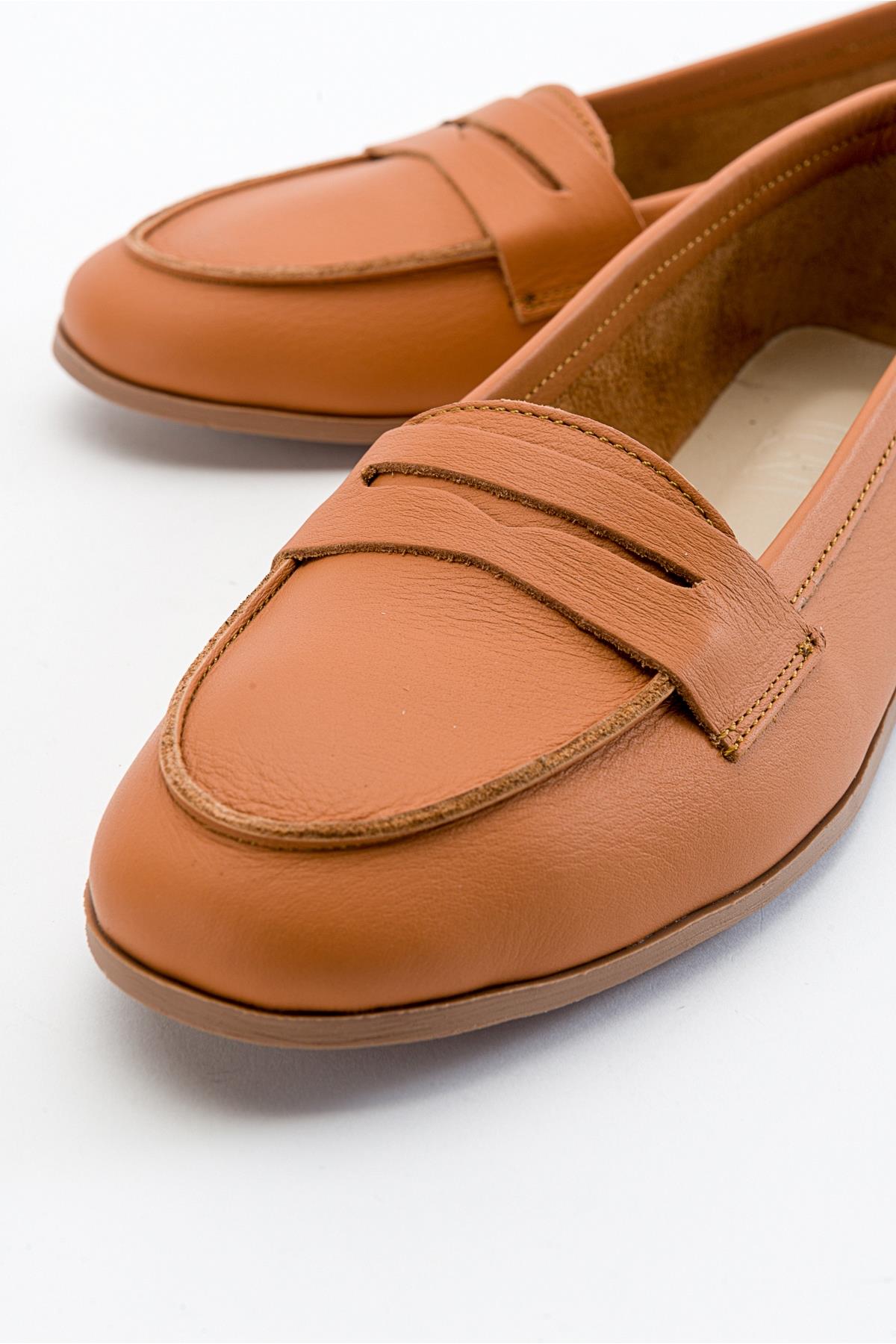 Dorothy - Orange Leather Loafers