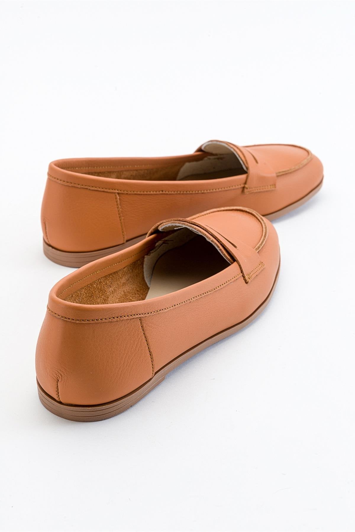 Dorothy - Orange Leather Loafers