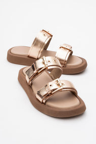 Finezza - Rose Leather Two-Strap Sandal (Women)