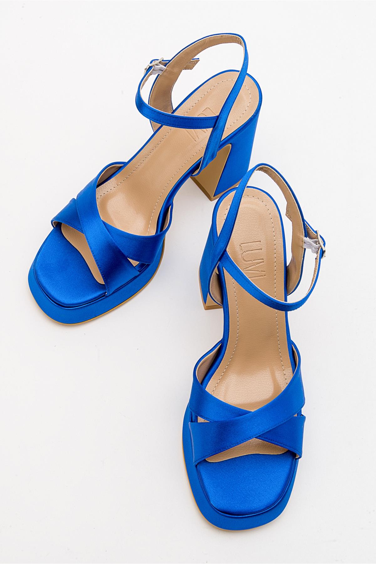 Lello - Cobalt Satin Platform Heel Shoe (Women)