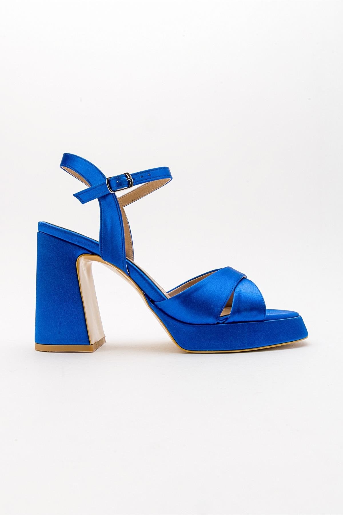 Lello - Cobalt Satin Platform Heel Shoe (Women)