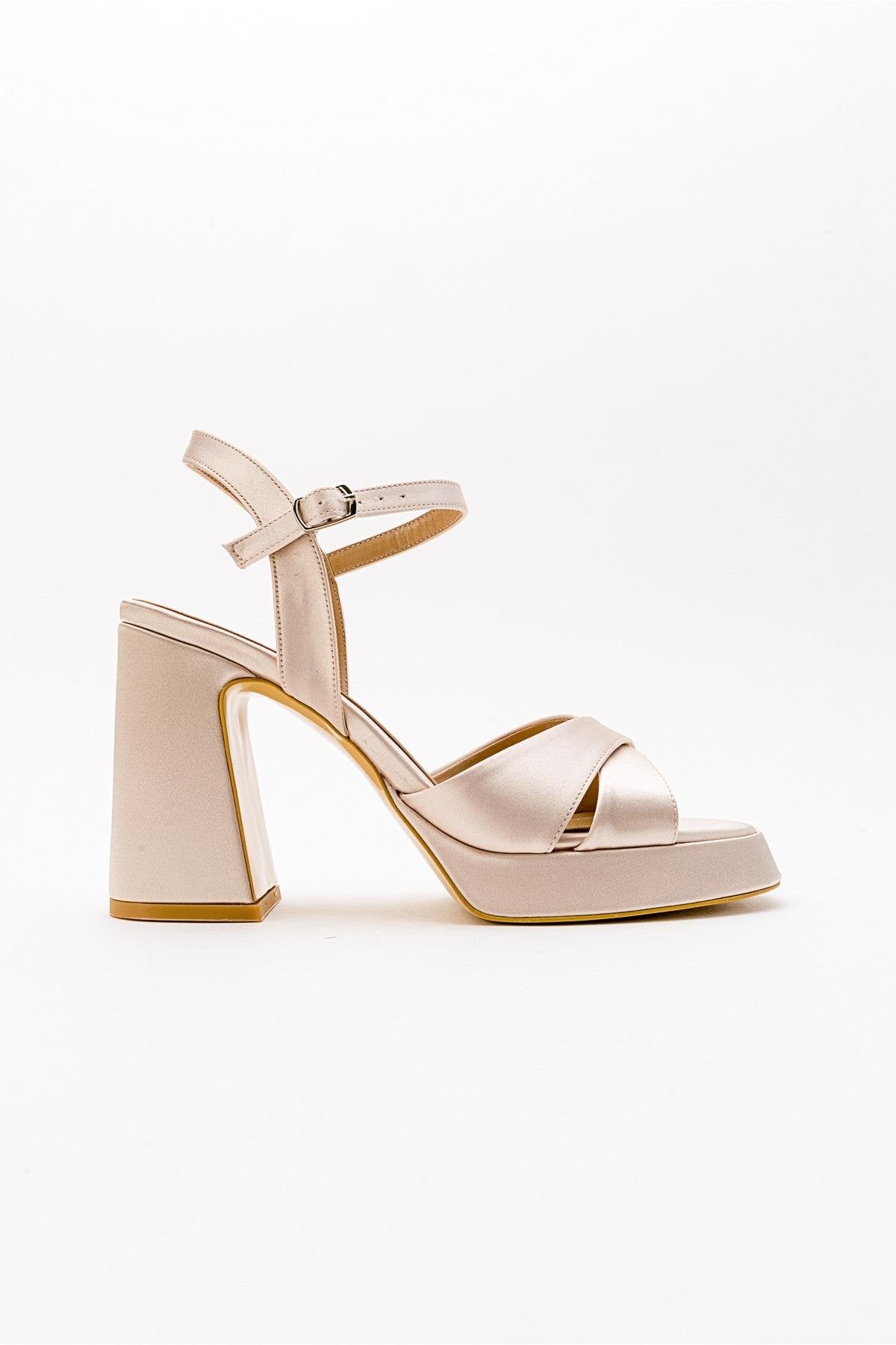 Lello - Beige Satin Platform Heel Shoe (Women)