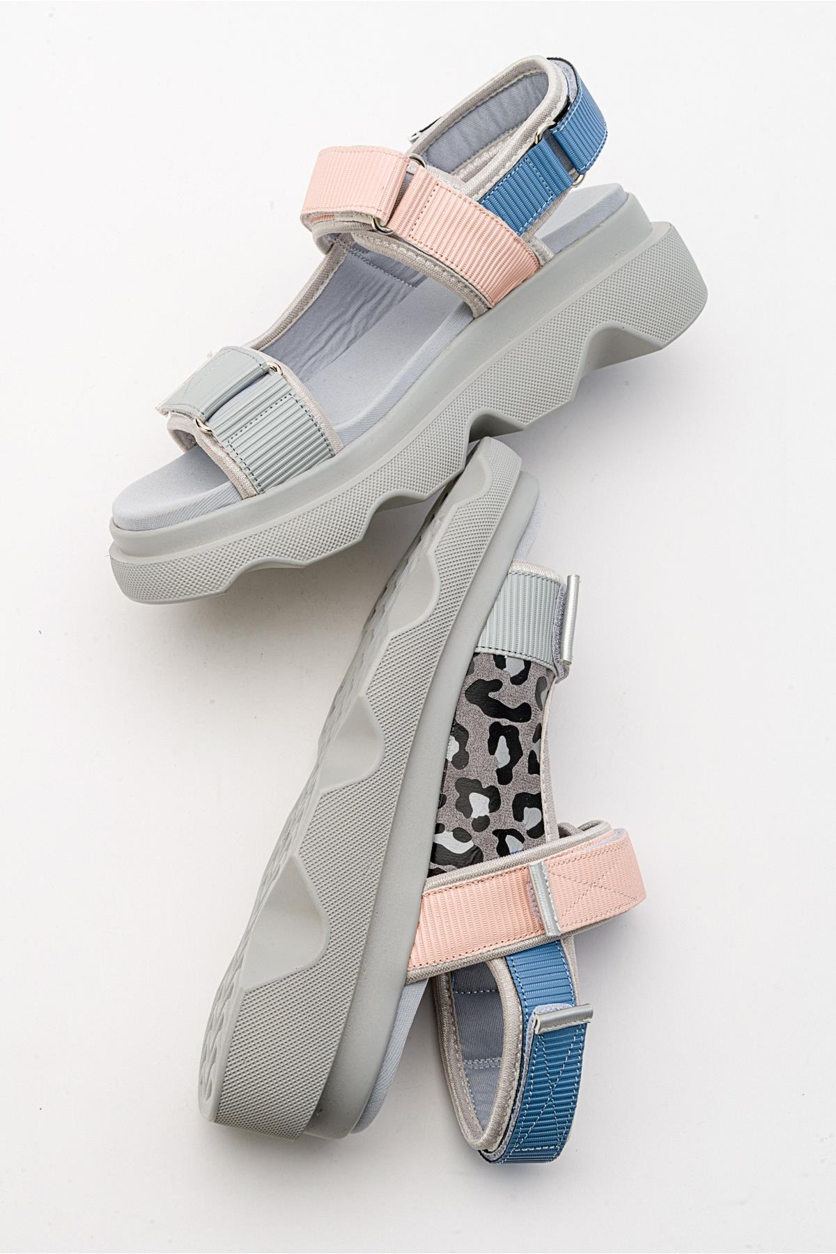 Tedy - Blue Patterned Sandal (Women)