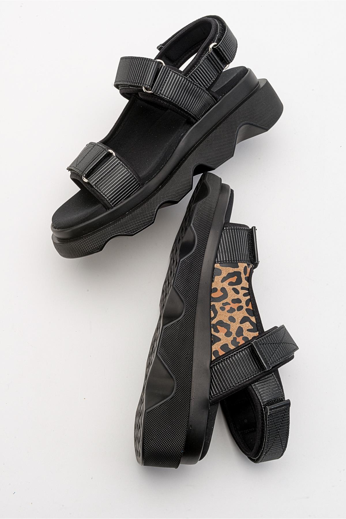 Tedy - Black Patterned Sandal (Women)