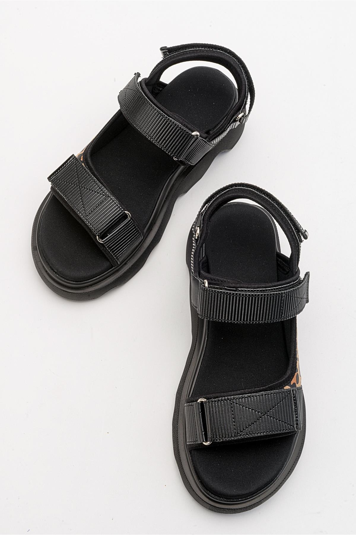 Tedy - Black Patterned Sandal (Women)