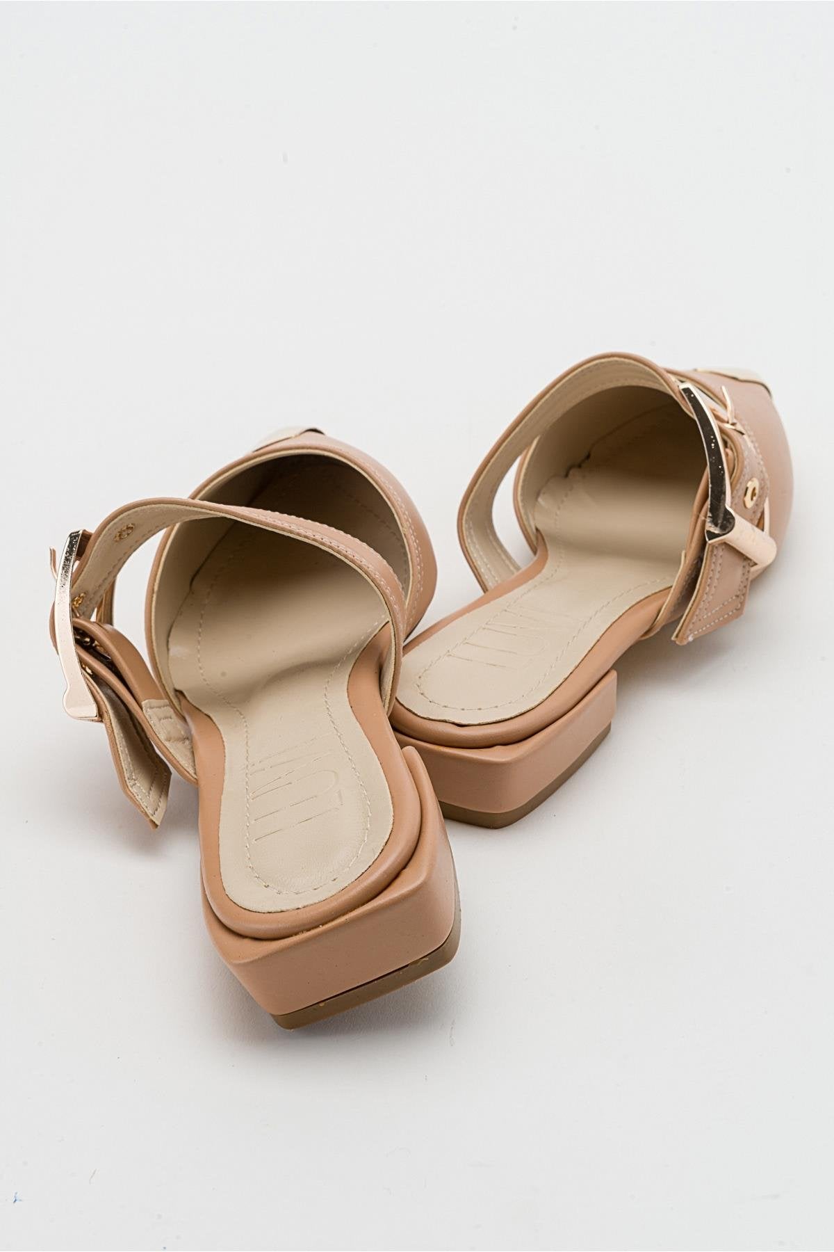 Jenni - Beige Buckle Slide (Women)