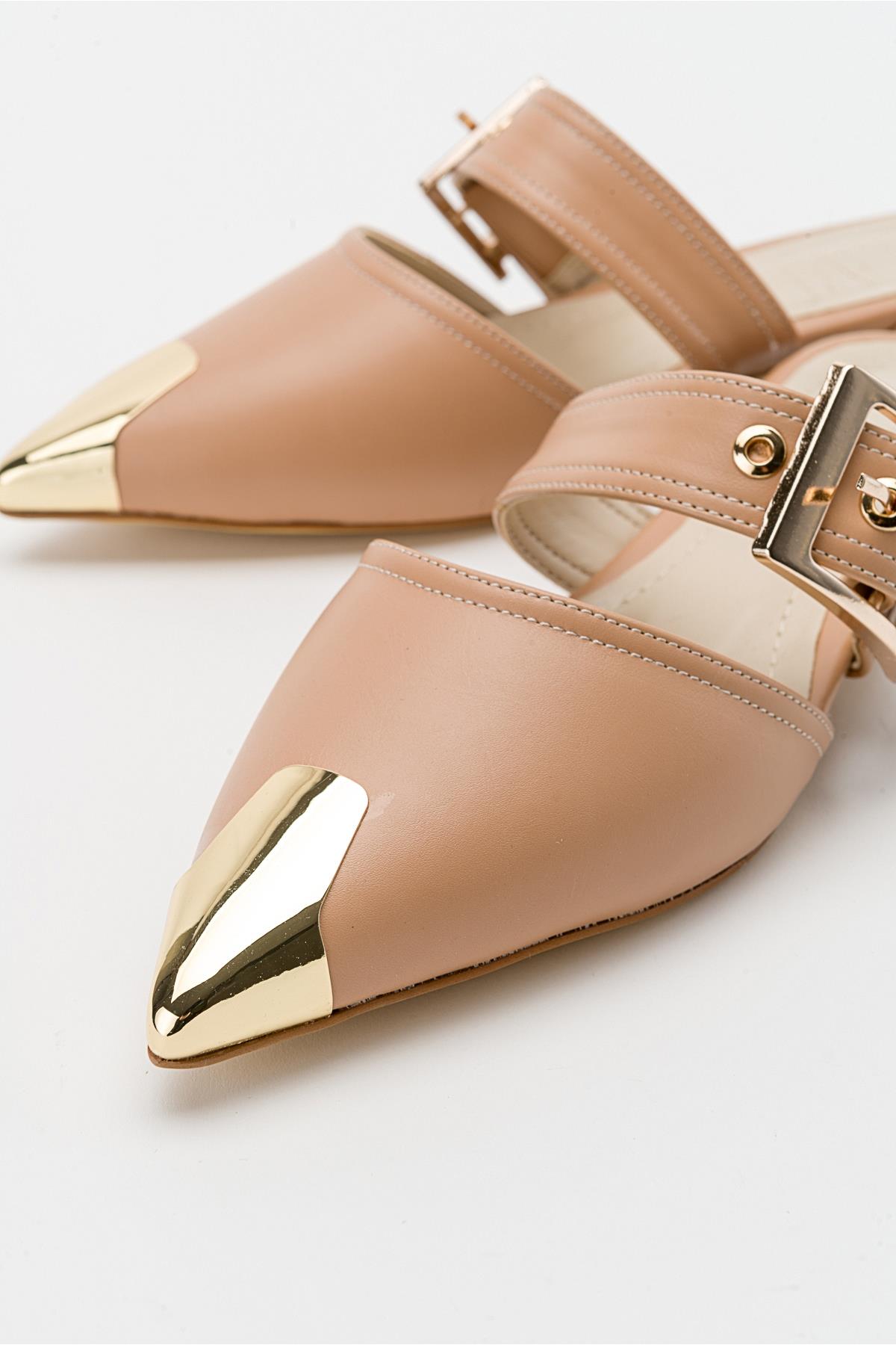 Jenni - Beige Buckle Slide (Women)