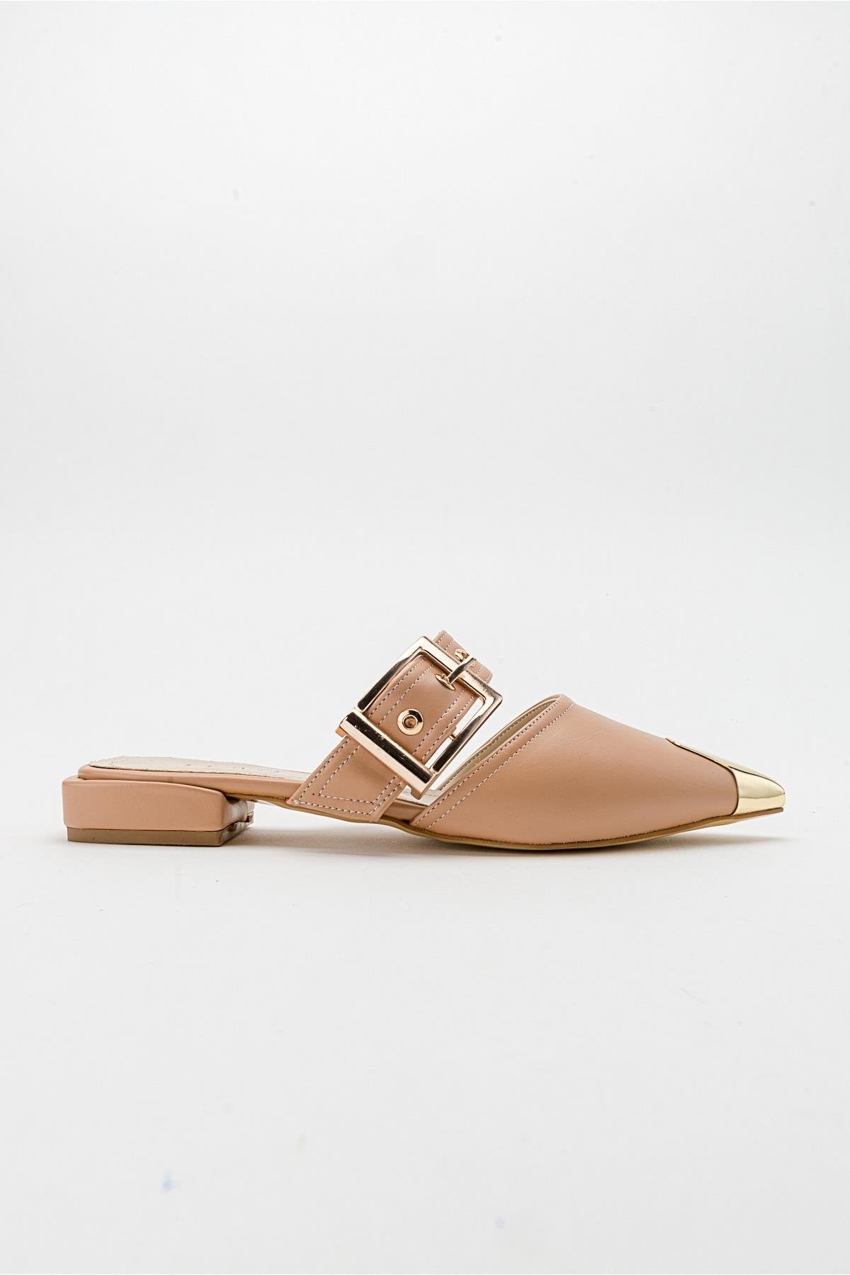 Jenni - Beige Buckle Slide (Women)