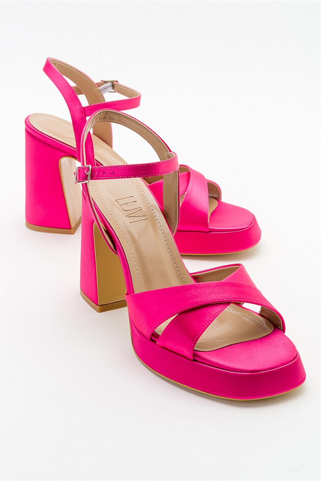 Lello - Fuchsia Satin Platform Heel (Women)