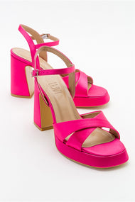 Lello - Fuchsia Satin Platform Heel (Women)