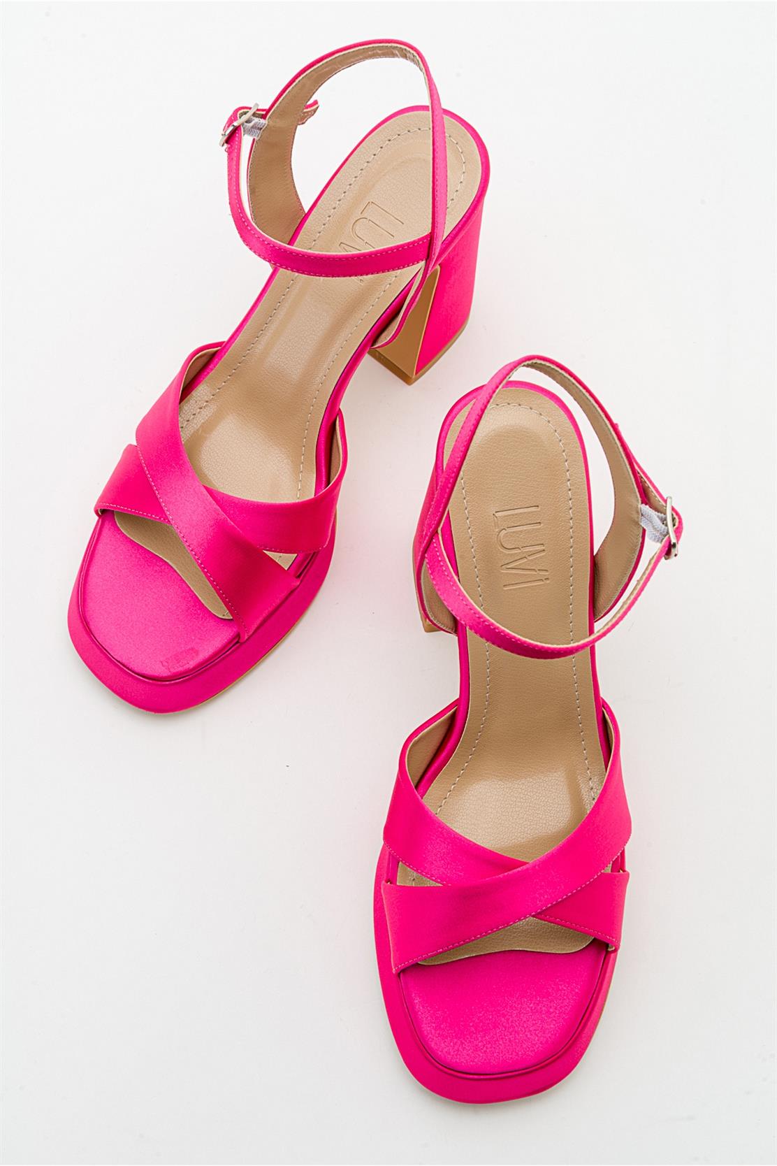 Lello - Fuchsia Satin Platform Heel (Women)