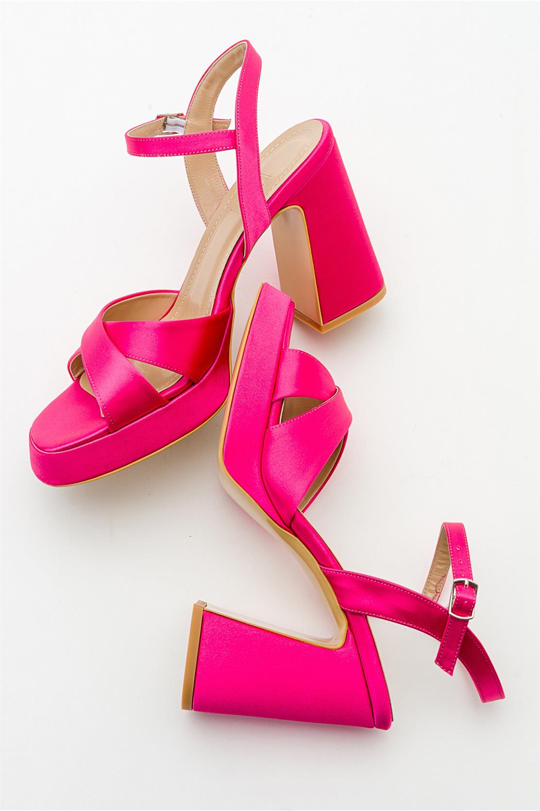Lello - Fuchsia Satin Platform Heel (Women)