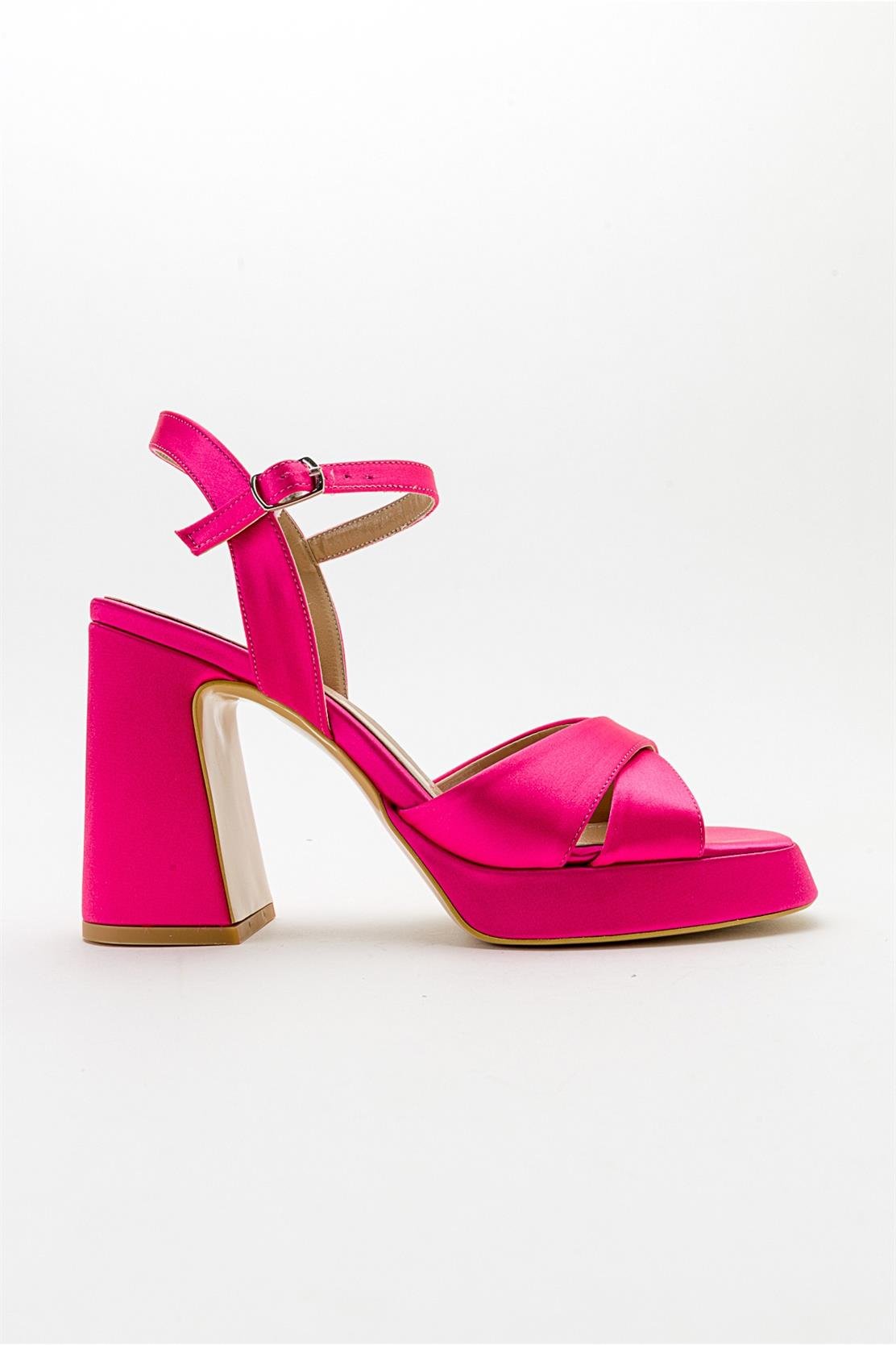 Lello - Fuchsia Satin Platform Heel (Women)